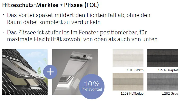 VELUX-Vorteils-Set Markise u. Plissee für Größe  P06