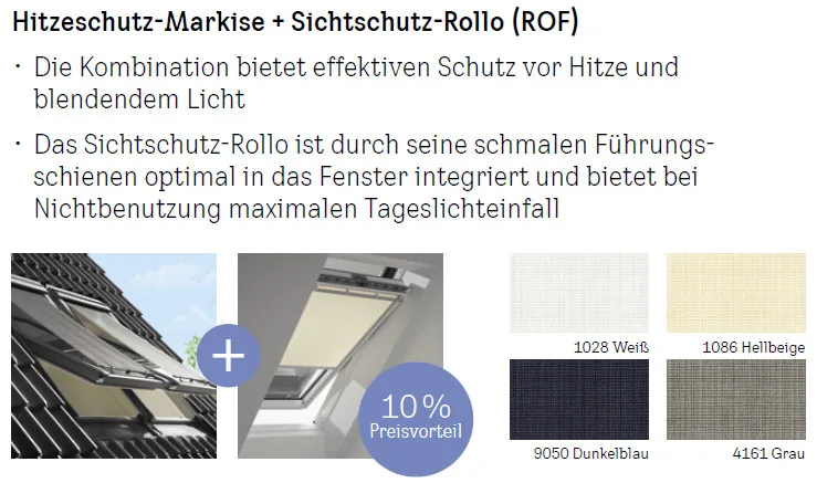 VELUX-Vorteils-Set Markise & Rollo für Größe UK10
