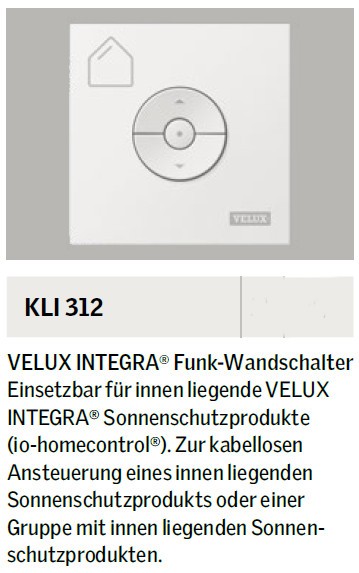 VELUX-Funk-Wandschalter KLI 312